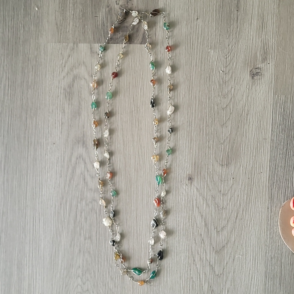 2 semiprecious stones necklaces